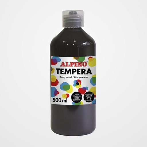 TEMPERA ALPINO LIQUIDA  500 ml (botella) NEGRO
