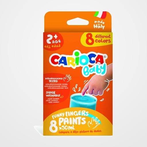 PINTURA de DEDOS CARIOCA BABY 50 ml (bote) ESTUCHE de 8