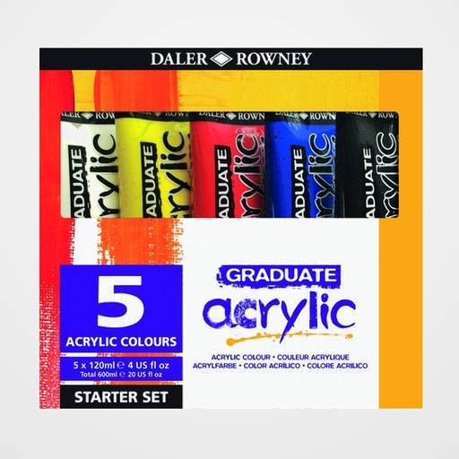 PINTURA ACRILICA DALER ROWNEY GRADUATE 120 ml ESTUCHE DE 5 SURTIDO