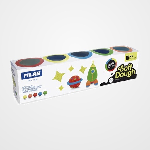 PASTA MODELAR MILAN SOFT DOUGH NEON CAJA de 5 (botes de 142 gr.)