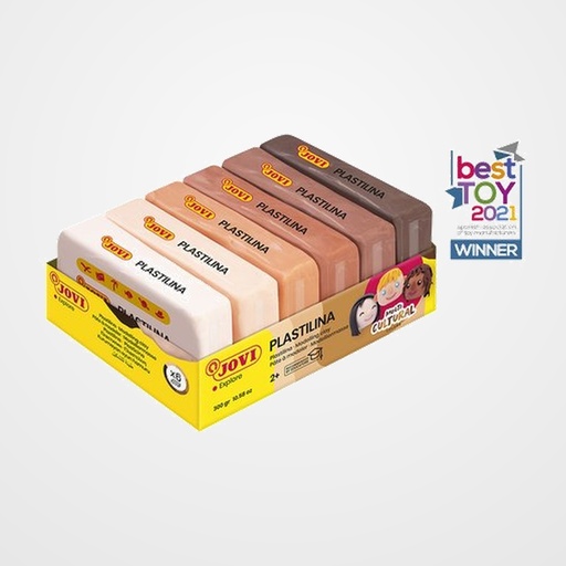 PLASTILINA JOVI 70 COLORES MULTICULTURAL PASTILLA 50 gr. SURTIDO CAJA DE 6