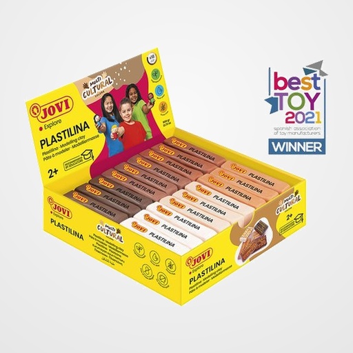 PLASTILINA JOVI 70 PASTILLA 50 gr. SURTIDO COLORES MULTICULTURAL CAJA DE 18 (3x 6 col.)