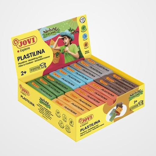 PLASTILINA JOVI 70 PASTILLA 50 gr. SURTIDO COLORES NATURE CAJA DE 18 (3x 6 col.)