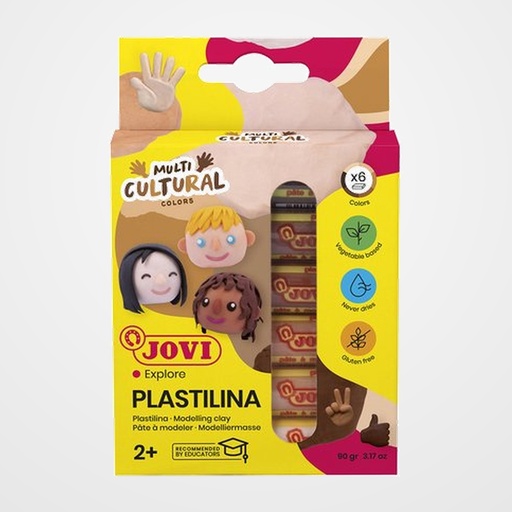 PLASTILINA JOVI 90 BARRA 15 gr. COLORES MULTICULTURAL ESTUCHE DE 6