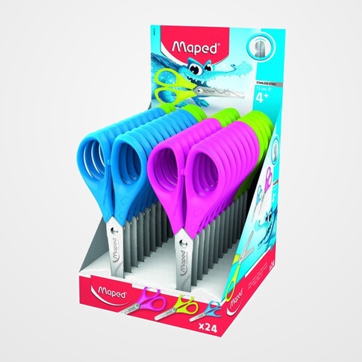 TIJERAS ESCOLARES MAPED ESSENTIALS PULSE 13 cm. EXPOSITOR de 24