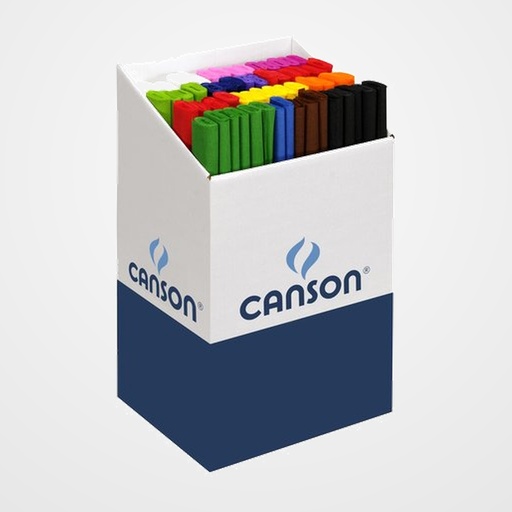 PAPEL CREPE (PINOCHO) CANSON 30g 0,5x2,5m EXPOSITOR de 60 SURTIDO COLORES VIVOS