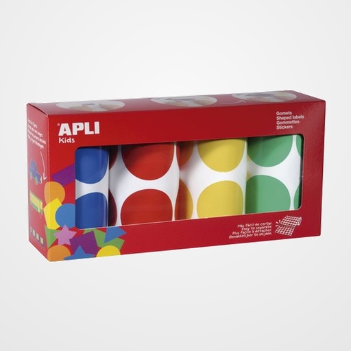 GOMETS APLI  ROLLO 59h CIRCULO Ø 45 mm  PACK DE 4 (AZ-RO-AM-VD) 1.416 uds. (17634)
