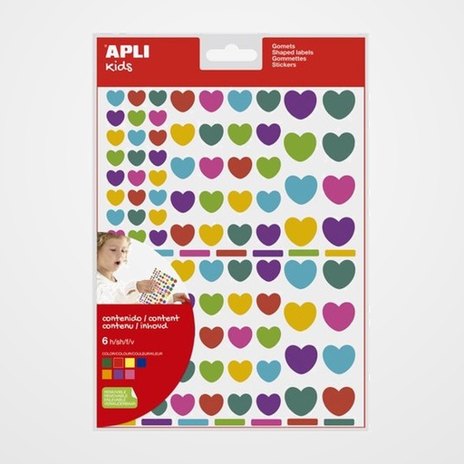 GOMETS APLI  BOLSA 6h REMOVIBLE CORAZON MULTICOLOR 7 col.surt.624 uds. (18767)