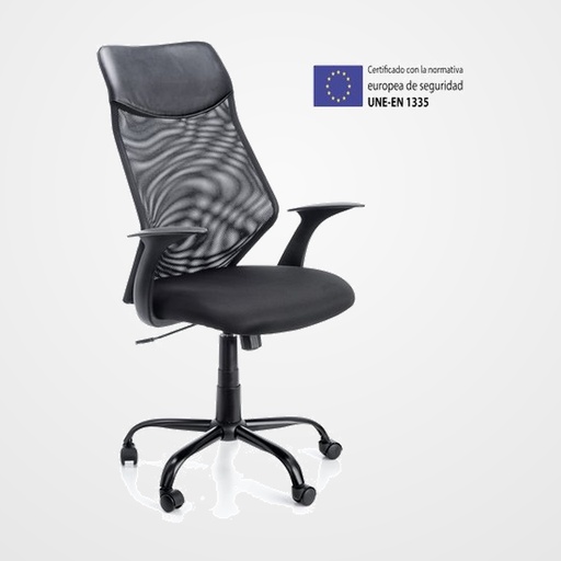SILLA ARCHIVO 2000 PINTAFONTES CON BRAZOS Y TAPICERIA NEGRO
