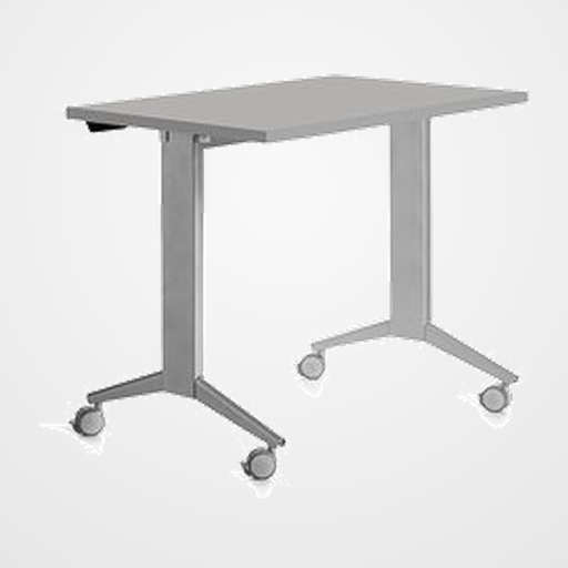 MESA ROCADA METAL 120x60 ESTRUCTURA ALUMINIO TABLERO ABATIBLE GRIS