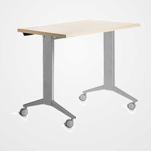 MESA ROCADA METAL 120x60 ESTRUCTURA ALUMINIO TABLERO ABATIBLE HAYA