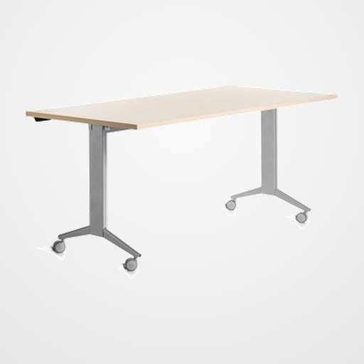 MESA ROCADA METAL 160x80 ESTRUCTURA ALUMINIO TABLERO ABATIBLE HAYA
