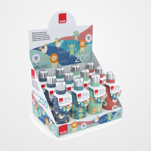 BOTELLA TERMO IBILI 350 ml ACERO INOX ZOO EXPOSITOR DE 12