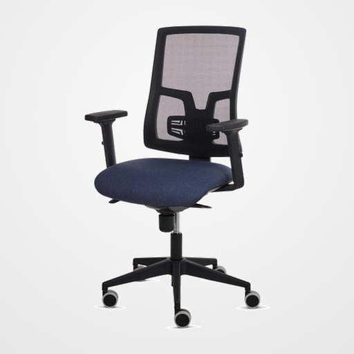 SILLA FELLOWES ELEGANZA BRAZOS REGULABLES 2D RESPALDO MALLA NEGRA ASIENTO TAPIZADO AZUL