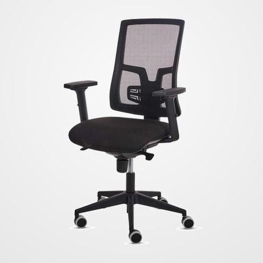 SILLA FELLOWES ELEGANZA BRAZOS REGULABLES 2D RESPALDO MALLA NEGRA ASIENTO TAPIZADO NEGRO