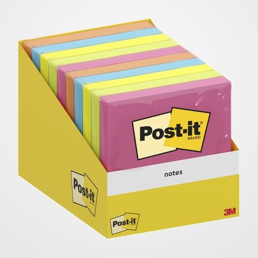 TACO NOTAS POST-IT 76x76 COLORES SURTIDOS CAJA DE 10