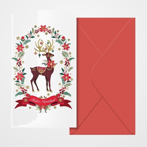 BILLETERO DE FELICITACION DOHE NAVIDAD 90x160 CARIBU PACK DE 6