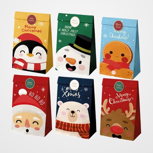 BOLSA de PAPEL DOHE NAVIDAD S/ASAS 22x12x8 cm PACK DE 12