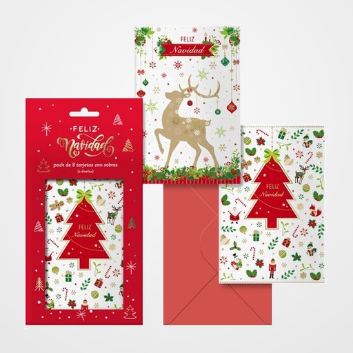 CHRISTMAS DOHE 115x170 CARAMELO PACK DE 8 (4x 2 mod.)