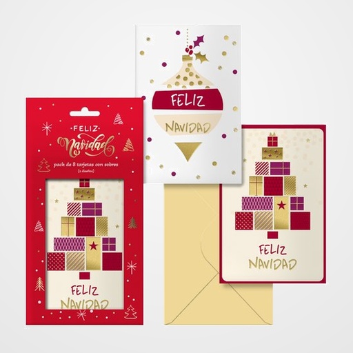 CHRISTMAS DOHE 115x170 GLYTTER PACK DE 8 (4x 2 mod.)