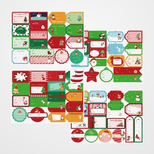 ETIQUETAS REGALO BOLSA DOHE NAVIDAD 4h 72ud