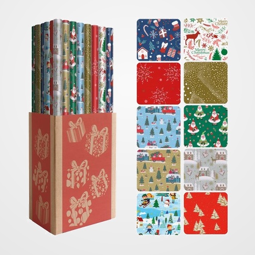 PAPEL de REGALO ROLLO DOHE 0,7x2 m (CAJA de 50) NAVIDAD