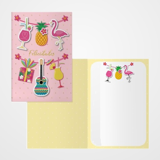 TARJETA DE FELICITACION DOHE 115x170 FLAMENCO