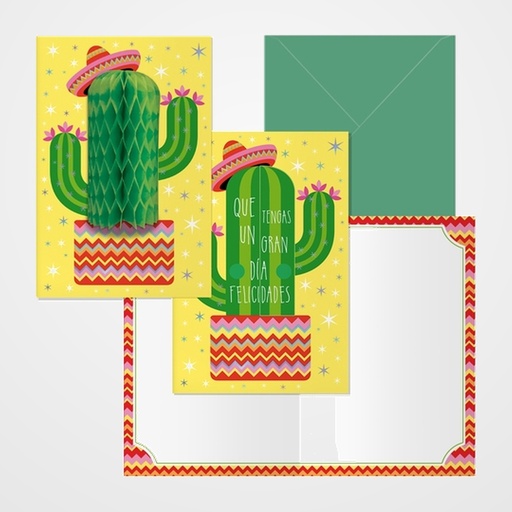 TARJETA GUIRNALDA DOHE CACTUS PACK DE 6