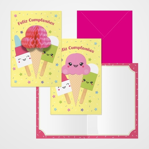 TARJETA GUIRNALDA DOHE HELADOS PACK DE 6
