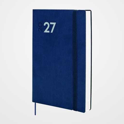 AGENDA ANUAL (2027) CATALAN FINOCAM DYNAMIC MARA COSIDA tapa FLEXIBLE con GOMA Y11 165x240 D/P BLAU