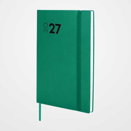 AGENDA ANUAL (2027) CATALAN FINOCAM DYNAMIC MARA COSIDA tapa FLEXIBLE con GOMA Y4 120x170 S/V TURQUESA