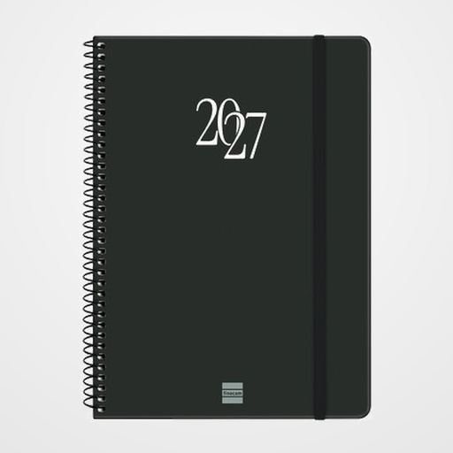 AGENDA ANUAL (2027) CATALAN FINOCAM ESPIRAL BASIC MY ESPIRAL tapa EXTRA con GOMA E10 155x212 S/V APAIS. NEGRE