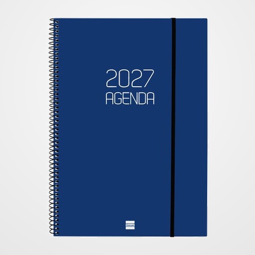 AGENDA ANUAL (2027) CATALAN FINOCAM ESPIRAL BASIC OPAQUE ESPIRAL tapa PP con GOMA E40 210x297 S/V APAIS. BLAU