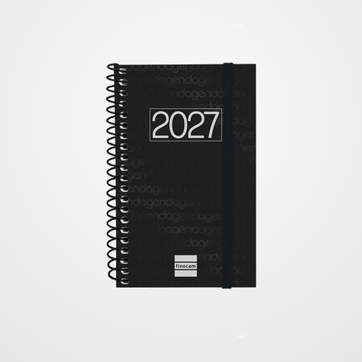 AGENDA ANUAL (2027) CATALAN FINOCAM ESPIRAL BASIC YEAR ESPIRAL tapa PP con GOMA E3 79x127 S/V APAIS. NEGRE