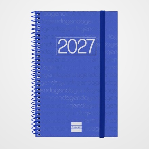 AGENDA ANUAL (2027) CATALAN FINOCAM ESPIRAL BASIC YEAR ESPIRAL tapa PP con GOMA E5 117x181 S/V APAIS. BLAU