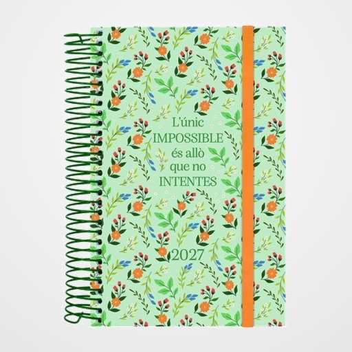 AGENDA ANUAL (2027) CATALAN FINOCAM ESPIRAL TRENDY  DESIGN COLLECTION ESPIRAL tapa PP con GOMA E5 117x181 D/P IMPOSSIBLE