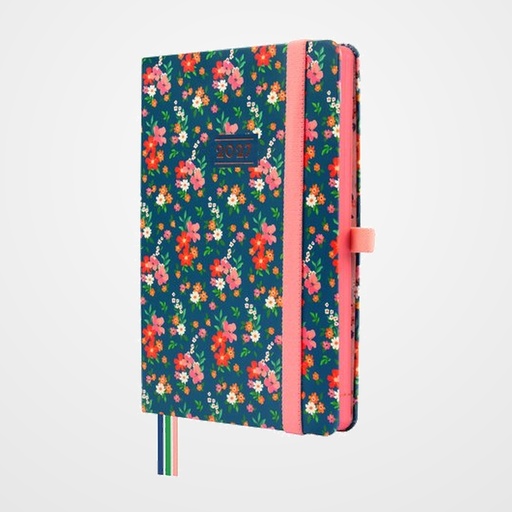 AGENDA ANUAL (2027) CATALAN FINOCAM MINIMAL DESIGN COSIDA tapa EXTRA con GOMA M4 118x168 S/V APAIS. FLORA