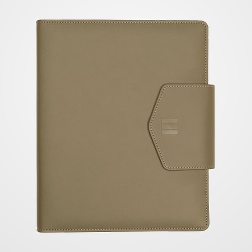 AGENDA ANUAL (2027) CATALAN FINOCAM OPEN NOPAL ANILLAS CON CUBIERTA BIOMATERIAL con BROCHE 1000 155x215 S/V VERD OLIVA
