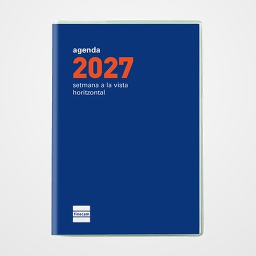AGENDA ANUAL (2027) CATALAN FINOCAM PLANA COCTEL COSIDA tapa PP PL3 82x127 S/V APAIS. BLAU