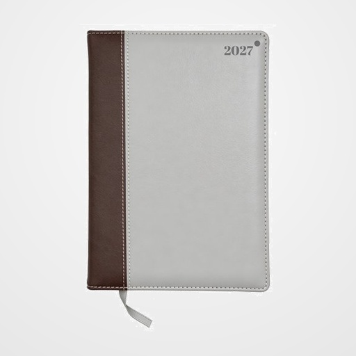 AGENDA ANUAL (2027) DIDEX FIORI COSIDA tapa ACOLCHADA A5 150x210 21DT D/P GRIS