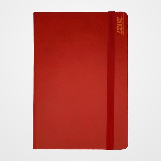 AGENDA ANUAL (2027) DIDEX LINE COSIDA tapa EXTRA con GOMA A5 150x210 21DZ D/P ROJO