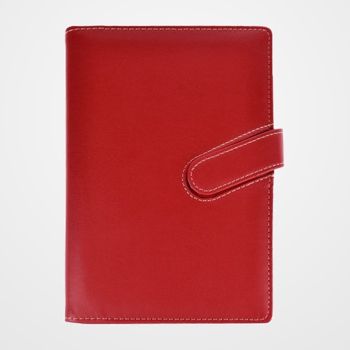 AGENDA ANUAL (2027) DIDEX MONACO WIRE-O con FUNDA ACOLCHADA cierre MAGNETICO A5 150x210 21DB D/P ROJO