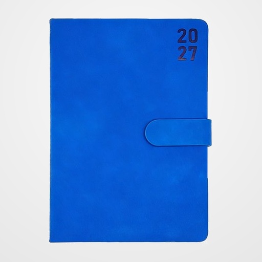 AGENDA ANUAL (2027) DIDEX TREE COSIDA tapa EXTRA con BROCHE A5 150x210 21DZ D/P AZUL