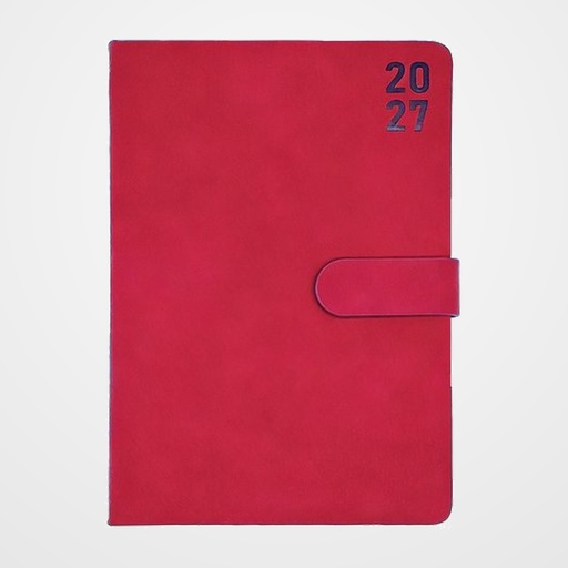 AGENDA ANUAL (2027) DIDEX TREE COSIDA tapa EXTRA con BROCHE A5 150x210 21DZ D/P ROJO