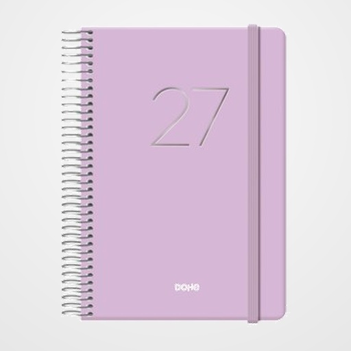 AGENDA ANUAL (2027) DOHE GLOSS ESPIRAL tapa EXTRA con GOMA 125x180 D/P MORADO