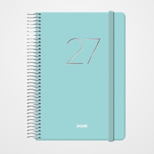 AGENDA ANUAL (2027) DOHE GLOSS ESPIRAL tapa EXTRA con GOMA 125x180 D/P VERDE
