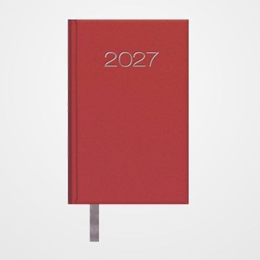AGENDA ANUAL (2027) DOHE LISBOA COSIDA tapa EXTRA POLIPIEL 85x130 S/V ROJO