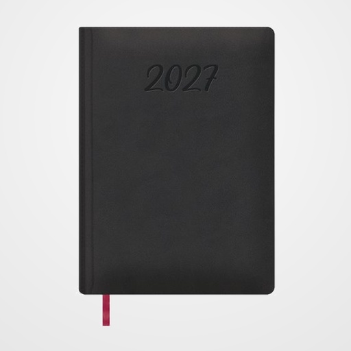 AGENDA ANUAL (2027) DOHE MANAOS COSIDA tapa ACOLCHADA POLIPIEL  170x240 D/P NEGRO