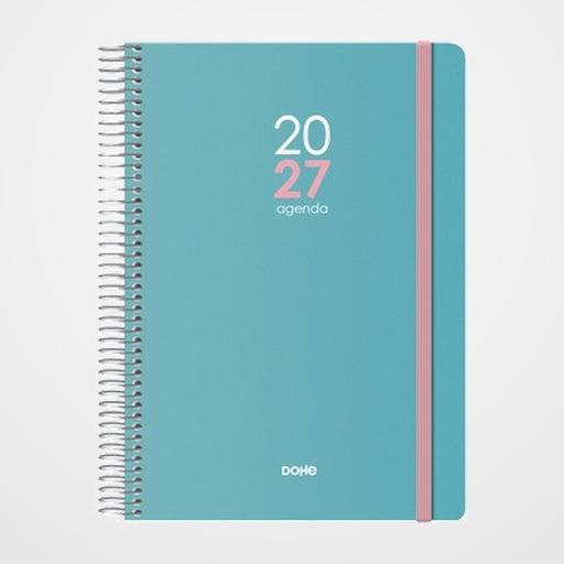 AGENDA ANUAL (2027) DOHE MEMPHIS ESPIRAL tapa PP con GOMA 150x210 D/P VERDE