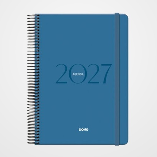 AGENDA ANUAL (2027) DOHE MONTANA ESPIRAL tapa EXTRA con GOMA 140x200 D/P AZUL